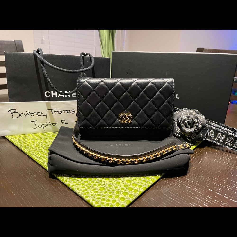 SOLD! Chanel Lambskin Infinity Wallet On Chain WOC